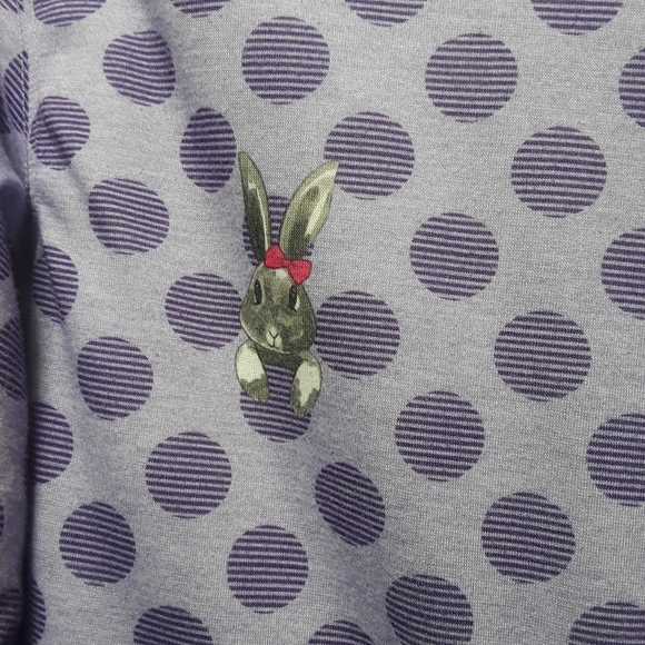 Woodrow & Friends Kid's  Sherpa Lined Robe Bunny Purple L (14/16) - Picture 9 of 10